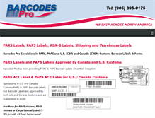 Tablet Screenshot of barcodespro.com